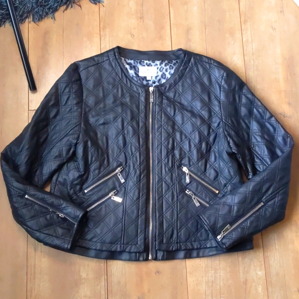 Black faux leather jacket